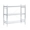 Pinnacle Chrome Glass 3-Tier Console Table Modern Industrial Design Mobile Shelves